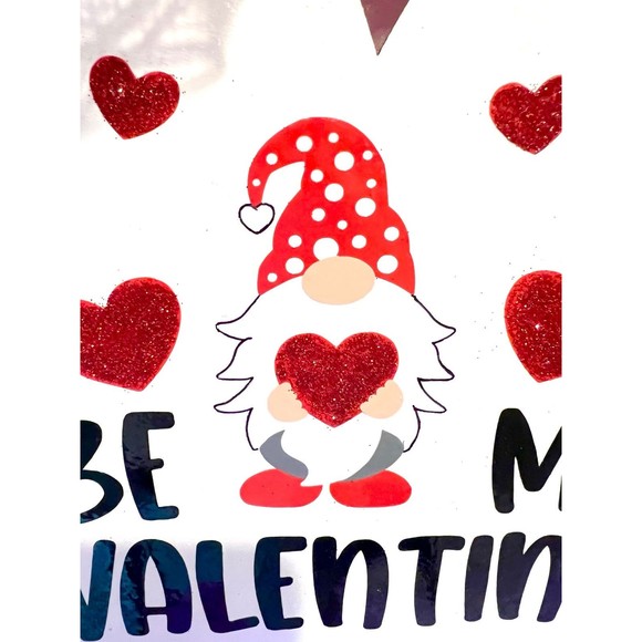 XL Handmade Be My Valentine Gnome Hearts Ribbon Prelit Wreath 26 ins LED XLW6 - Picture 7 of 12